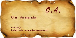 Ohr Armanda névjegykártya
